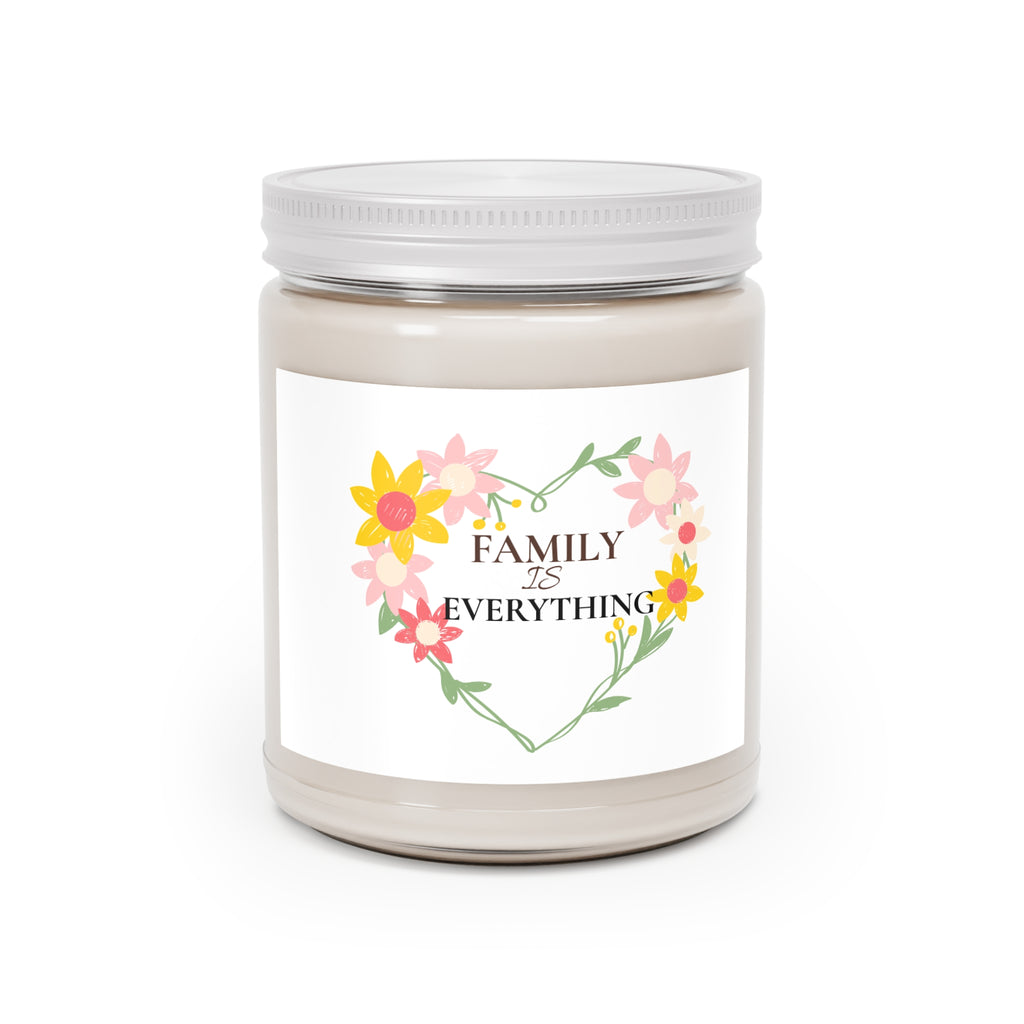 Family is Everything Scented Soy Candle- 9oz Floral Heart Gift
