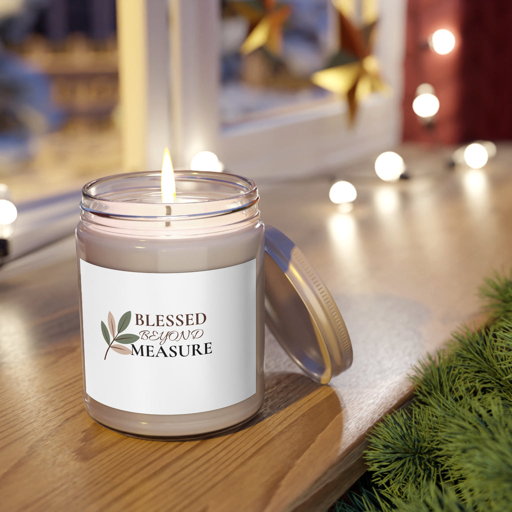 Blessed Beyond Measure Scented Soy Candle — 9oz Inspirational Home Decor Gift