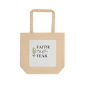 Faith Over Fear Eco Tote Bag — Inspirational Scripture Canvas Grocery Tote